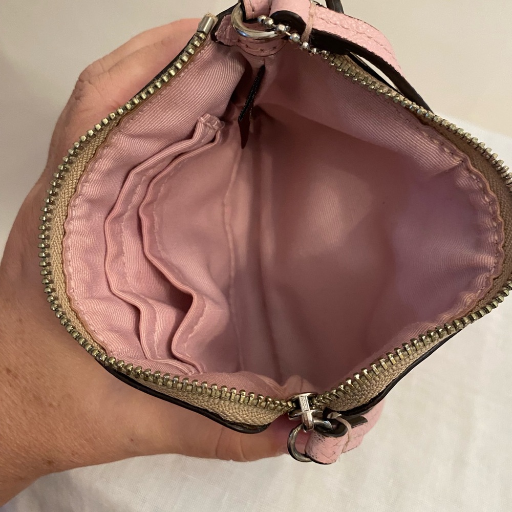 Coach Signature Pink and Tan Wristlet - Picture 6 of 11